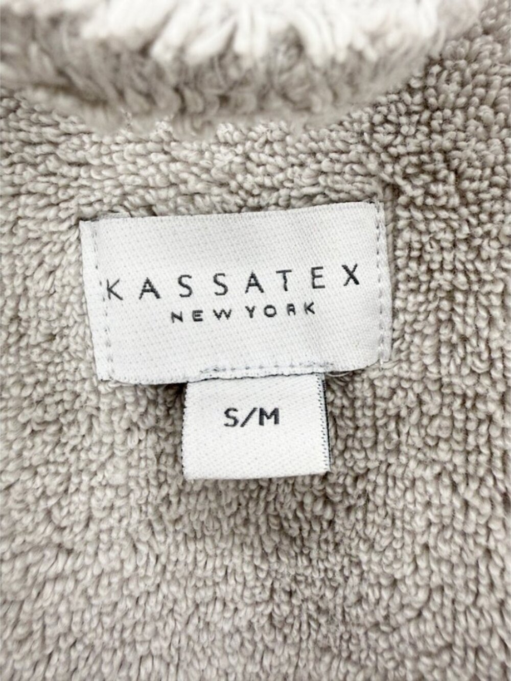 KASSATEX NEW YORK Turkish Cotton Robe in Light Grey S/M - Picture 4 of 7